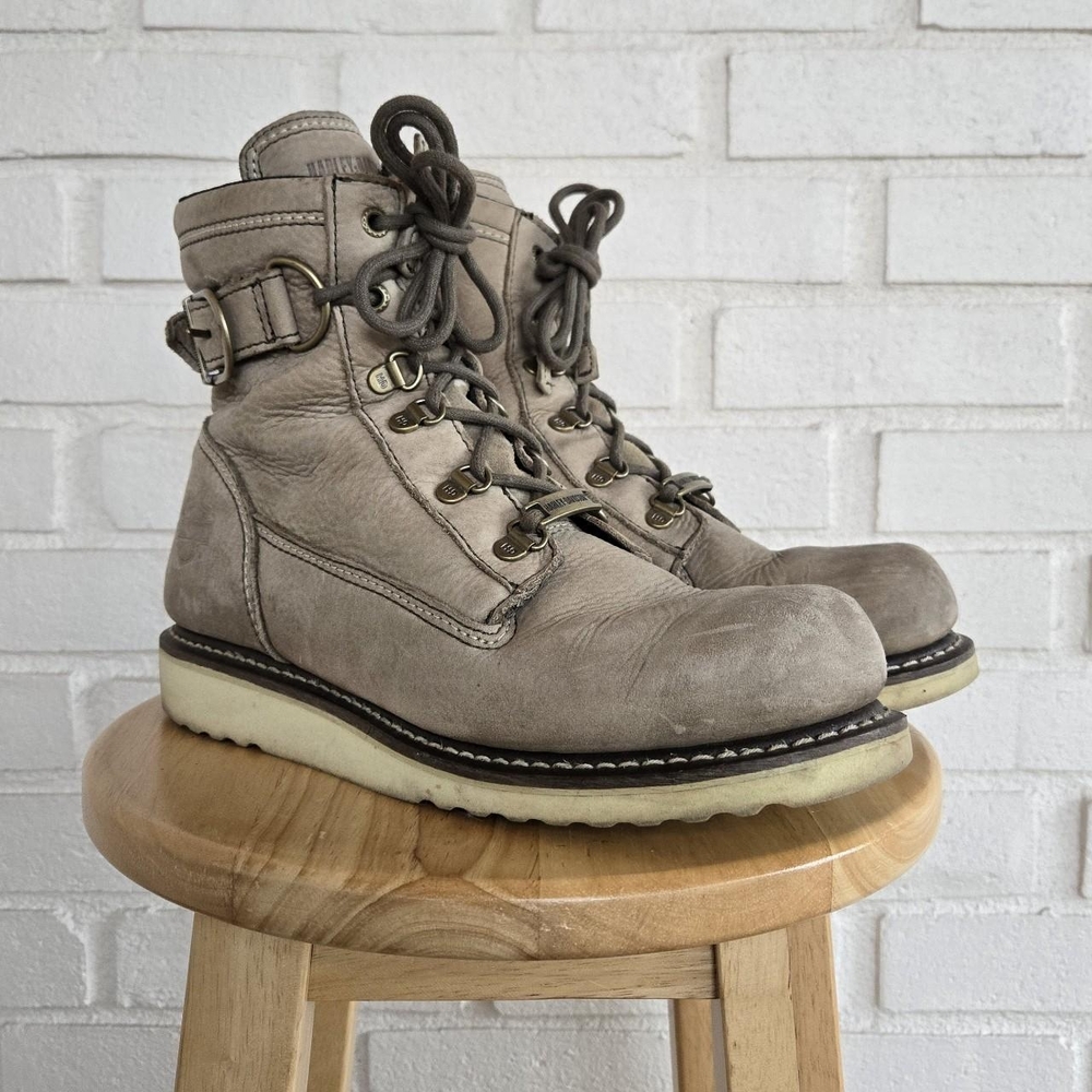 Men's Gray Leather Boots